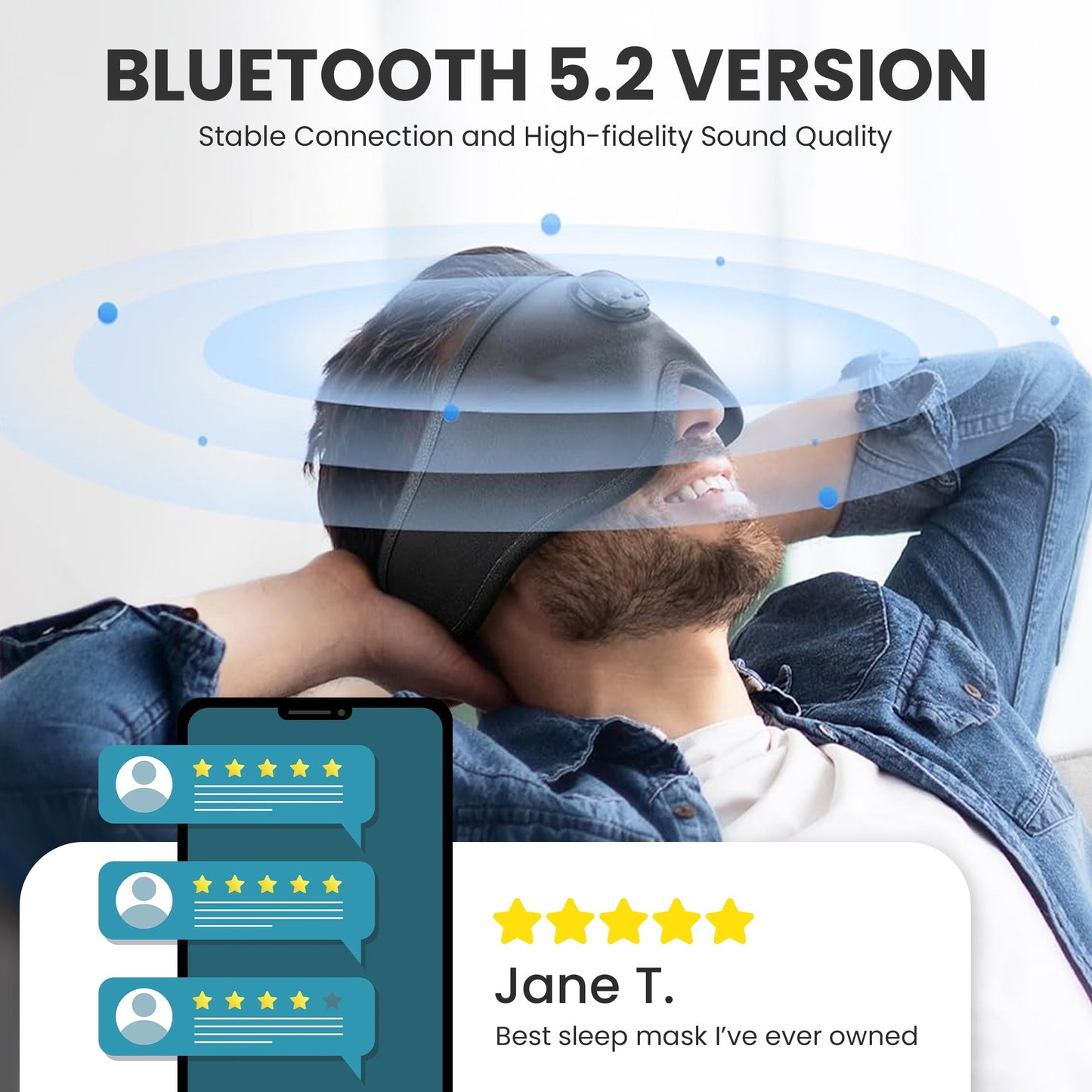 3D Bluetooth Sleep Mask – Blocks 100% Light & Soothing Sound Therapy for Insomnia Relief - Aloha Relax