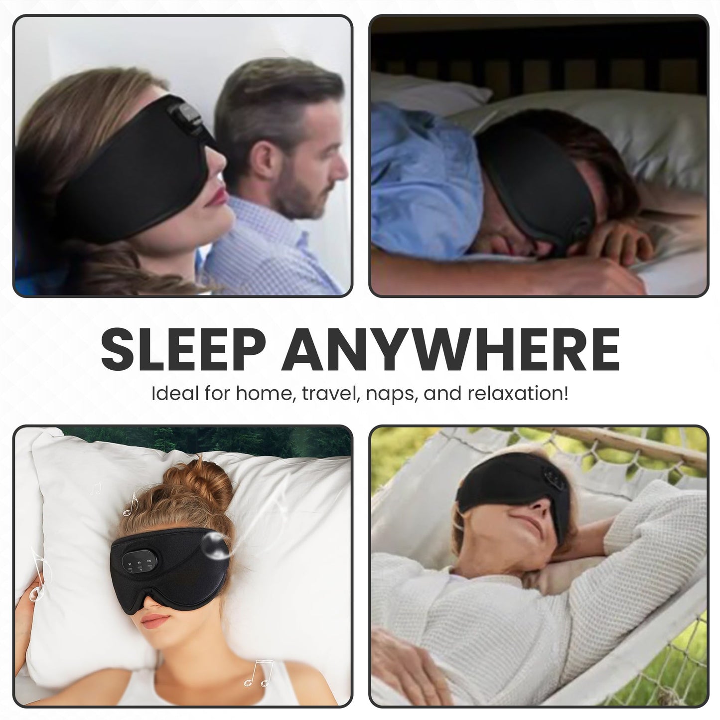 3D Bluetooth Sleep Mask – Blocks 100% Light & Soothing Sound Therapy for Insomnia Relief - Aloha Relax