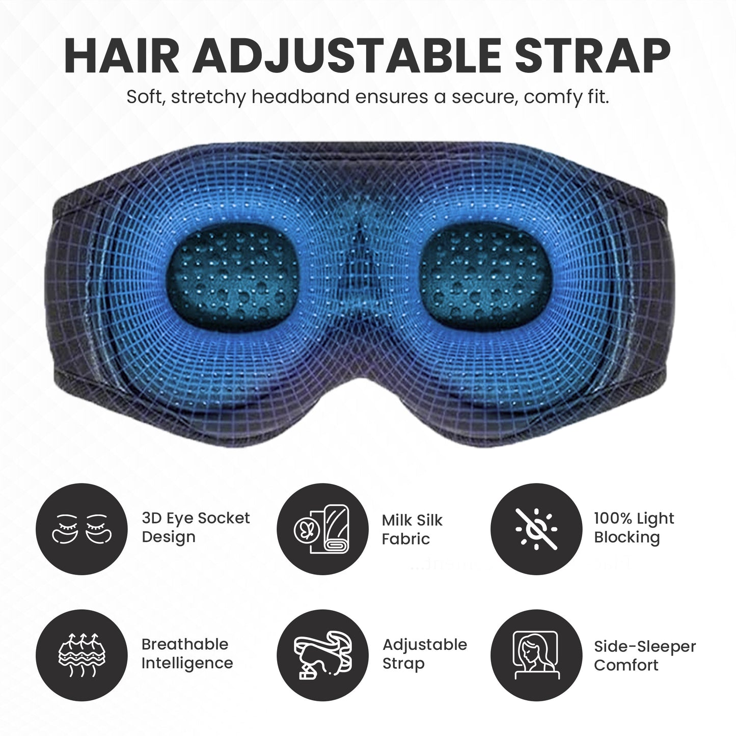3D Bluetooth Sleep Mask – Blocks 100% Light & Soothing Sound Therapy for Insomnia Relief - Aloha Relax