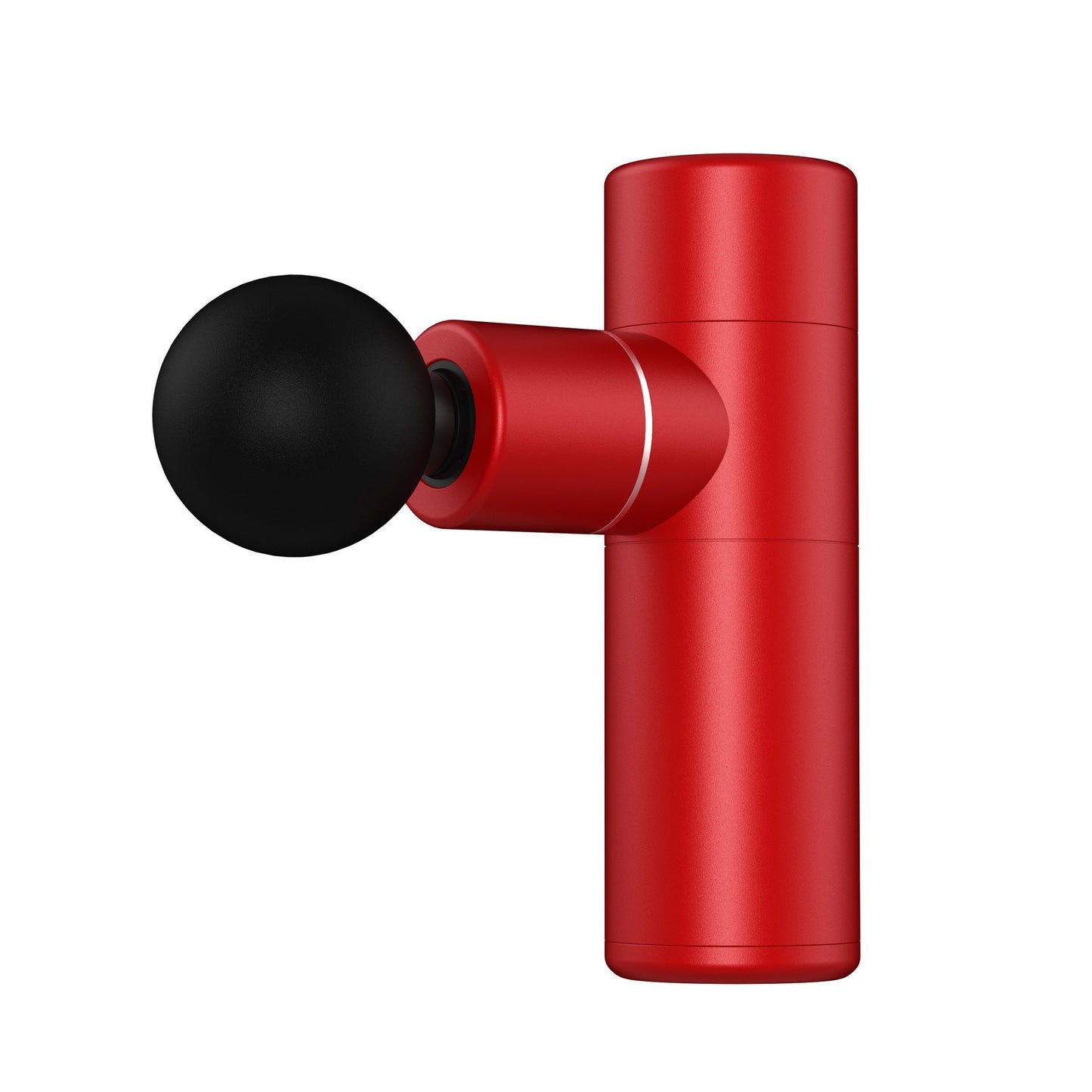 Aloha Relax offers the Deep Muscle Relief in 30 Seconds, a sleek red aluminum alloy mini massage gun with a black ball attachment and brushless motor for quiet operation, designed for fast tension release and portable pain relief.