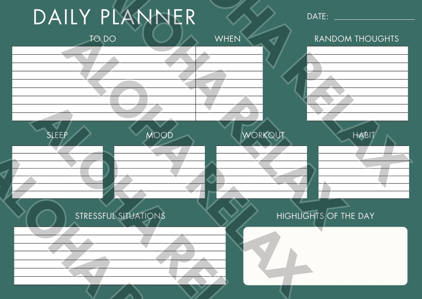 Wellness Planner & eBook Bundle: Daily Planner + 35 eBooks to Elevate Your Mind, Mood & Habits - Aloha Relax